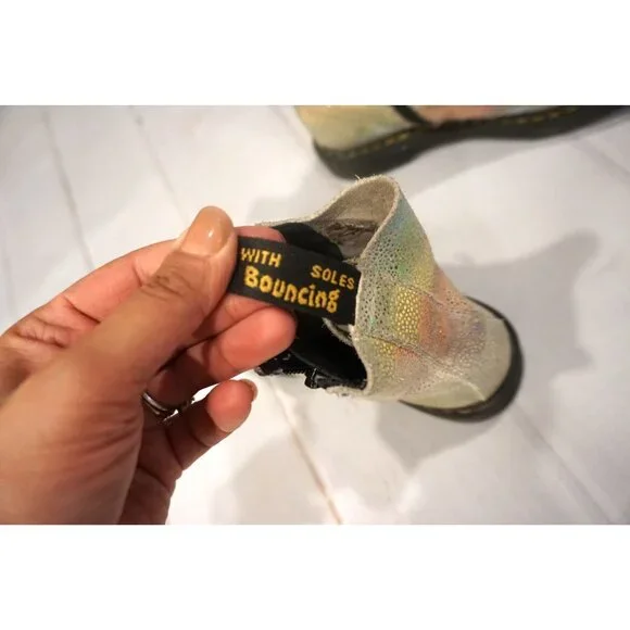 Dr. Martens Girls Holographic Combat Boots – Size 2 - Picture 5 of 11